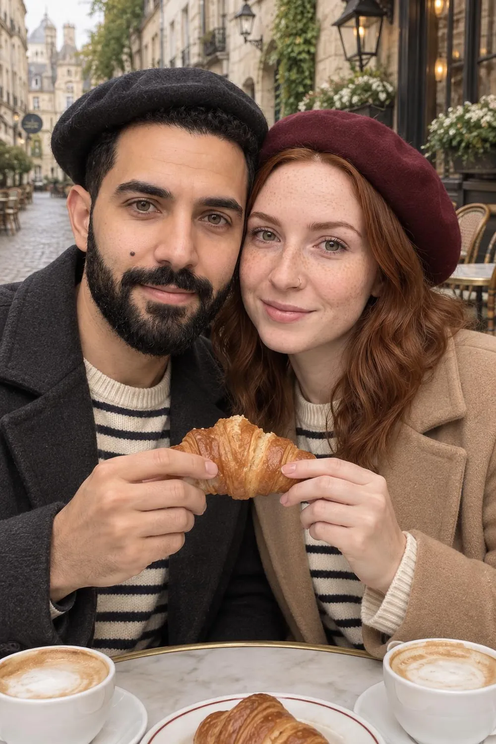 Couple photo idea: a cafe table on an old European street