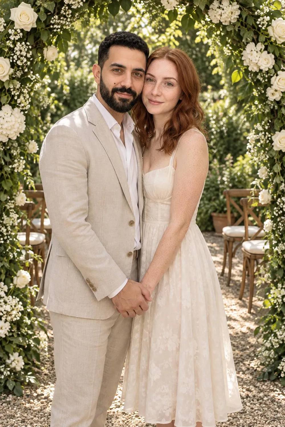Anniversary photo idea: the garden vow renewal